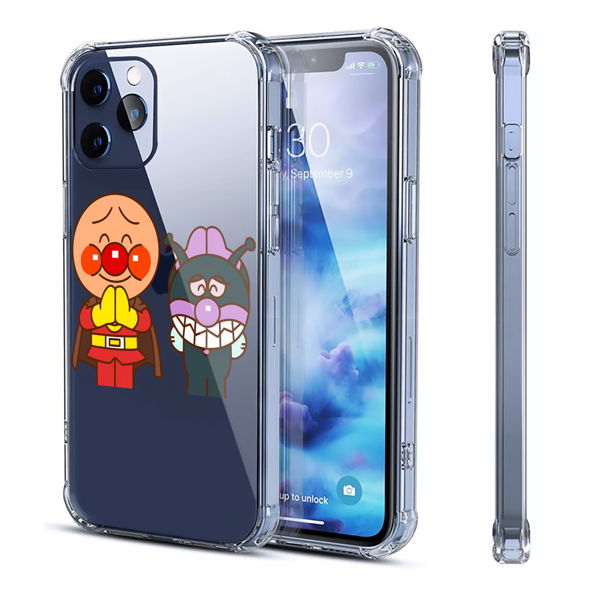（画像用） アンパンマン Anpanman 【iPhone 12シリーズ対応】透明スマホケース（クリアソフトケース）